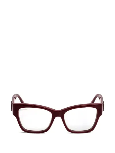 Max Mara Eyewear Logo-plaque Cat-eye Glasses In Red