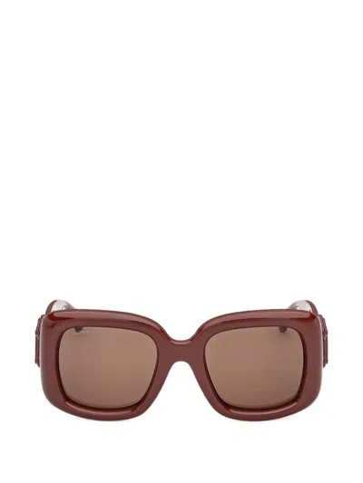 Max Mara Eyewear Logo-plaque Square-frame Sunglasses In Pink
