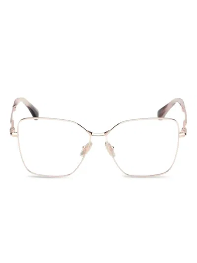 Max Mara Eyewear Metallic Square Frames In Gold