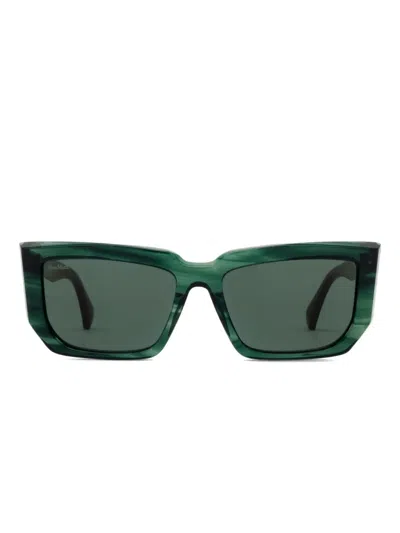 Max Mara Eyewear Mm0126 Striped Geometric Sunglasses In Green
