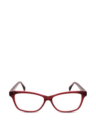 Max Mara Eyewear Mm5013 Rectangle-frame Glasses In Red