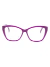 Max Mara Eyewear Mm5036 081 Logo-plaque Square Glasses In Purple