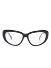 Max Mara Eyewear Mm5109b Logo-print Cat-eye Frame Glasses In Black