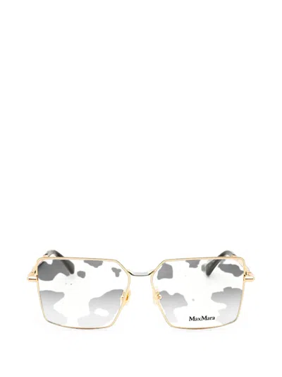 Max Mara Eyewear Mm5177 Geometric-frame Glasses In Gold