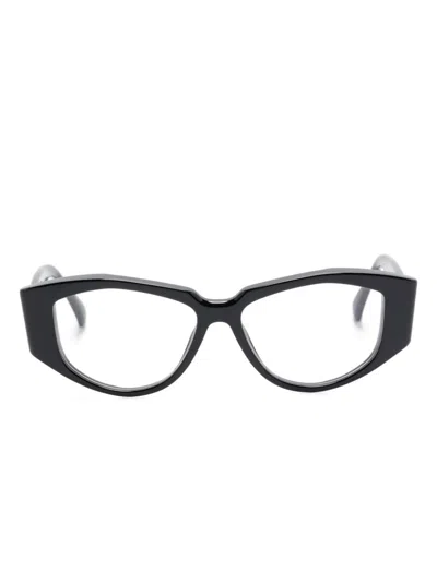 Max Mara Eyewear Oval-frame Glasses In 黑色