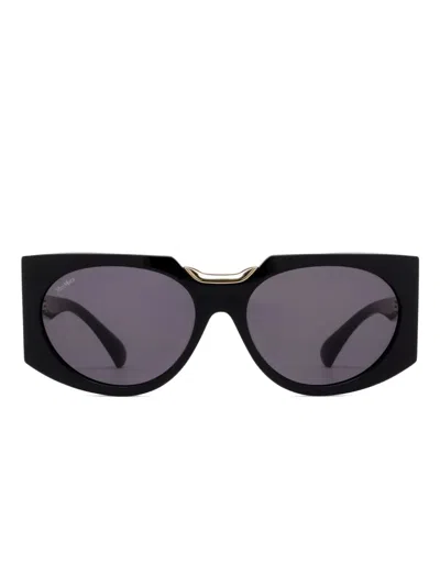 Max Mara Eyewear Oval-frame Sunglasses In Black