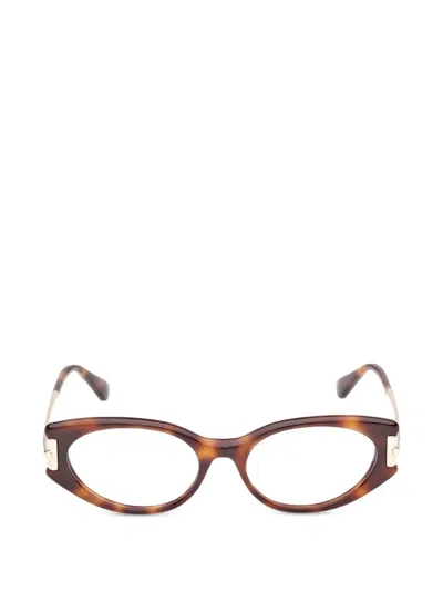 Max Mara Eyewear Oval-frame Glasses In Brown