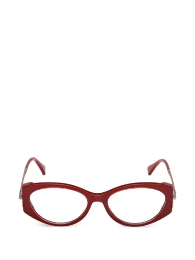 Max Mara Eyewear Oval-frame Glasses In Red