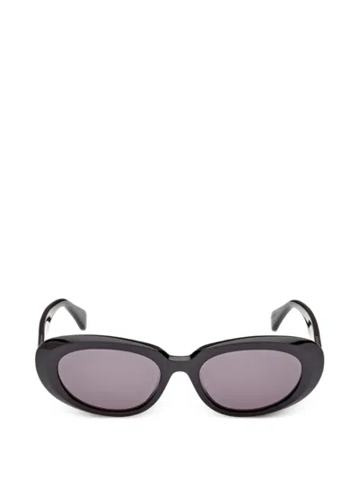 Max Mara Eyewear Oval-frame Sunglasses In Black