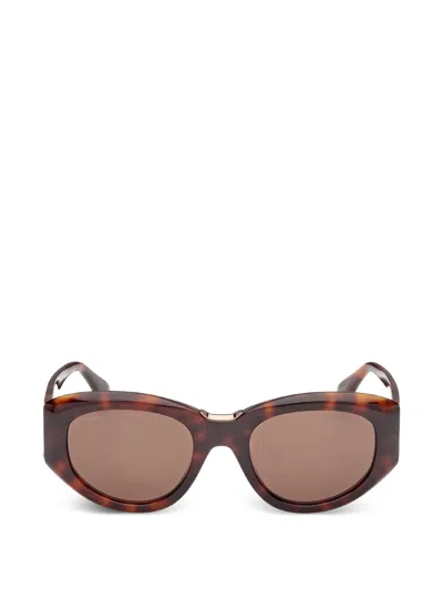 Max Mara Eyewear Oval-frame Sunglasses In Brown