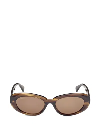 Max Mara Eyewear Oval-frame Sunglasses In Brown