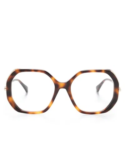 Max Mara Eyewear Oversize-frame Glasses In Brown