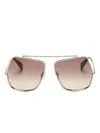 Max Mara Eyewear Oversize-frame Sunglasses In Gold