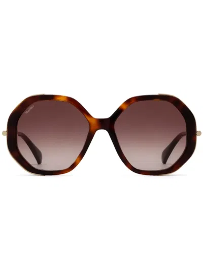 Max Mara Eyewear 超大框太阳眼镜 In Brown