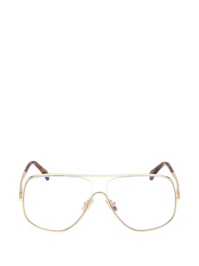 Max Mara Eyewear Pilot-frame Glasses In Gold