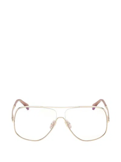 Max Mara Eyewear Pilot-frame Glasses In Purple
