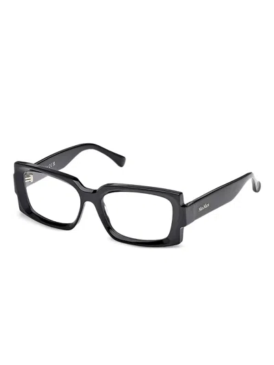 Max Mara Eyewear 长方形镜框眼镜 In Black