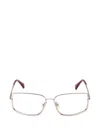 Max Mara Eyewear Rectangle Frame Glasses In Silver