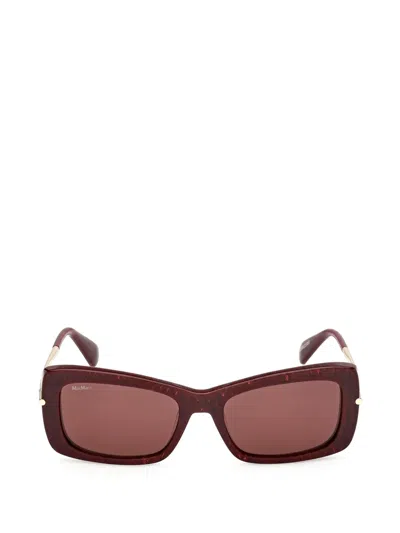 Max Mara Eyewear Rectangle-frame Sunglasses In Brown