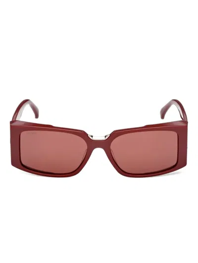 Max Mara Eyewear Rectangle-frame Sunglasses In Red