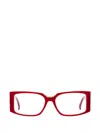 Max Mara Eyewear Rectangle Sculpted Glasses In Red