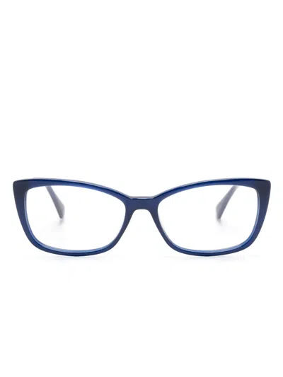 Max Mara Eyewear Rectangle-frame Glasses In Blue