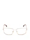 Max Mara Eyewear Rectangle-frame Glasses In Gold