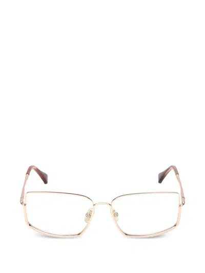 Max Mara Eyewear Rectangle-frame Glasses In Gold