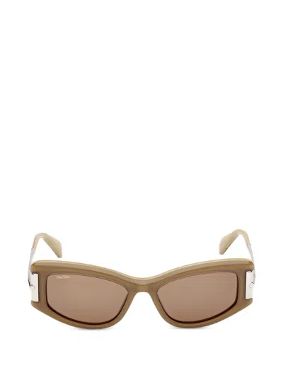 Max Mara Eyewear Rectangle-frame Sunglasses In Brown