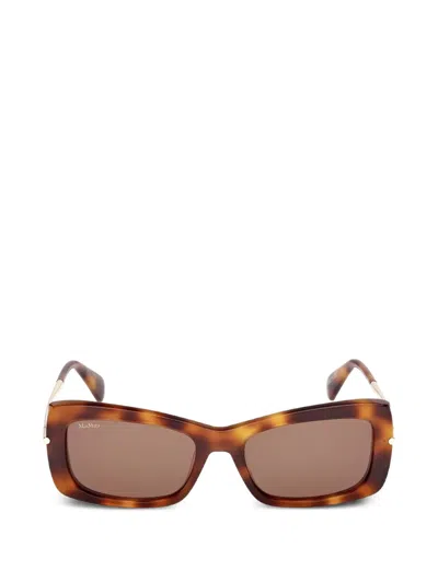Max Mara Eyewear Rectangle-frame Sunglasses In Brown
