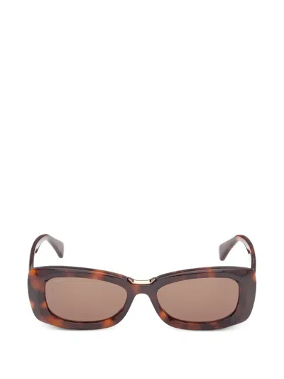 Max Mara Eyewear Rectangle-frame Sunglasses In Brown