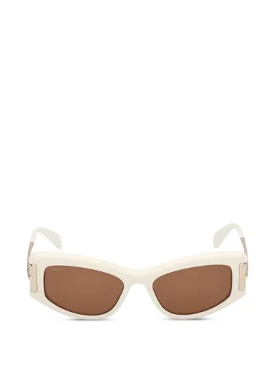 Max Mara Eyewear Rectangle-frame Sunglasses In White