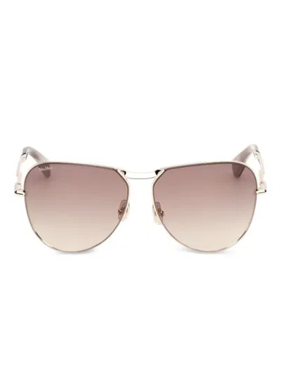 Max Mara Eyewear Round-framed Sunglasses In Gold