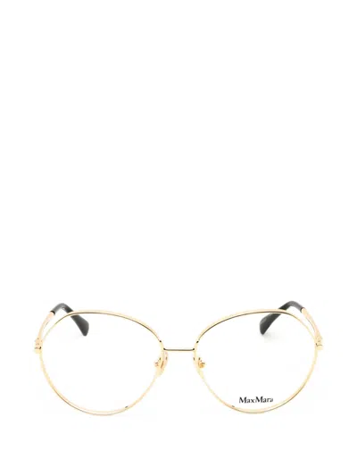 Max Mara Eyewear Round-frame Glasses In Gold