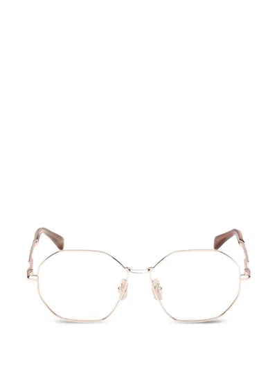 Max Mara Eyewear Round-shape Full-rim Glasses In Gold