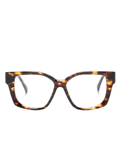 Max Mara Eyewear Square-frame Glasses In 褐色