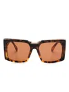 Max Mara Eyewear Square-frame Sunglasses In 褐色