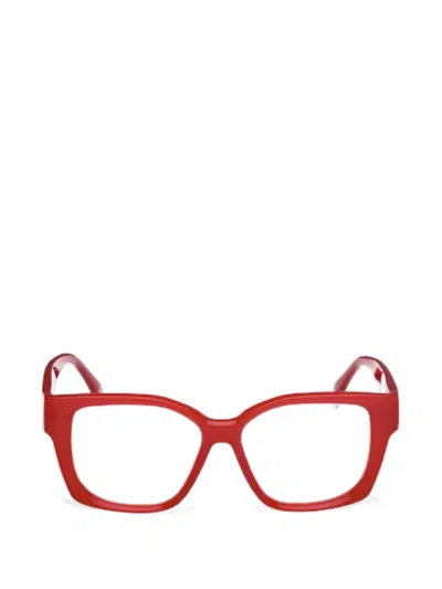 Max Mara Eyewear 方形镜框眼镜 In Red