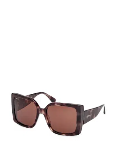 Max Mara Eyewear 方形镜框太阳眼镜 In Brown