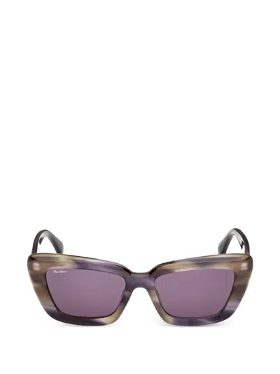 Max Mara Eyewear 方形镜框太阳眼镜 In Purple