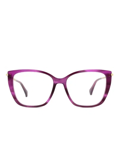 Max Mara Eyewear Striped Cat-eye Glasses In Gold