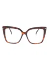 Max Mara Eyewear Tortoiseshell Cat-eye Glasses In Brown
