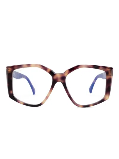 Max Mara Eyewear 玳瑁纹效果眼镜 In Brown