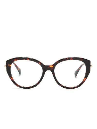 Max Mara Eyewear Tortoiseshell-effect Round-frame Glasses In Brown