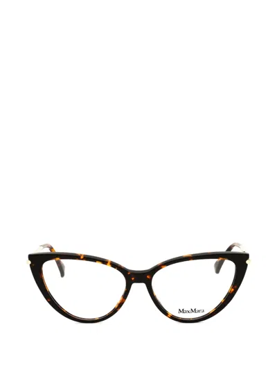 Max Mara Eyewear Tortoiseshell-effect Cat-eye-frame Glasses In Brown