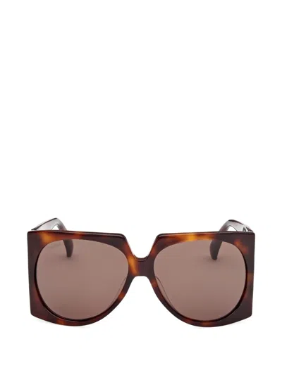Max Mara Eyewear Tortoiseshell-effect Square-frame Sunglasses In Brown