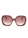 Max Mara Eyewear Two-tone Oversize-frame Sunglasses In Red