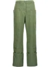 Max Mara Trousers Wide Leg Elastic Waistband In Green