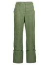 Max Mara Trousers Wide Leg Elastic Waistband In Green