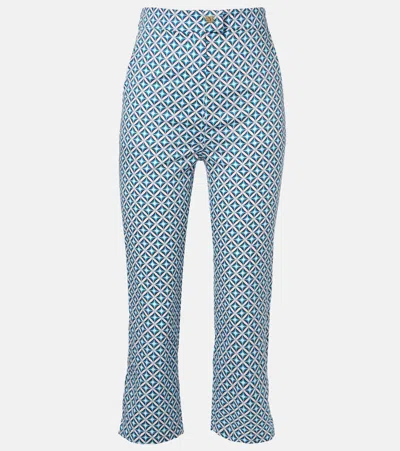 Max Mara Facella Printed Cotton Wide-leg Jeans In Blue